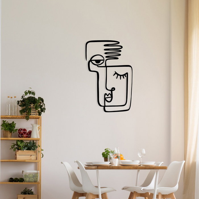 Wallity Cara mia Escultura de pared de metal negra